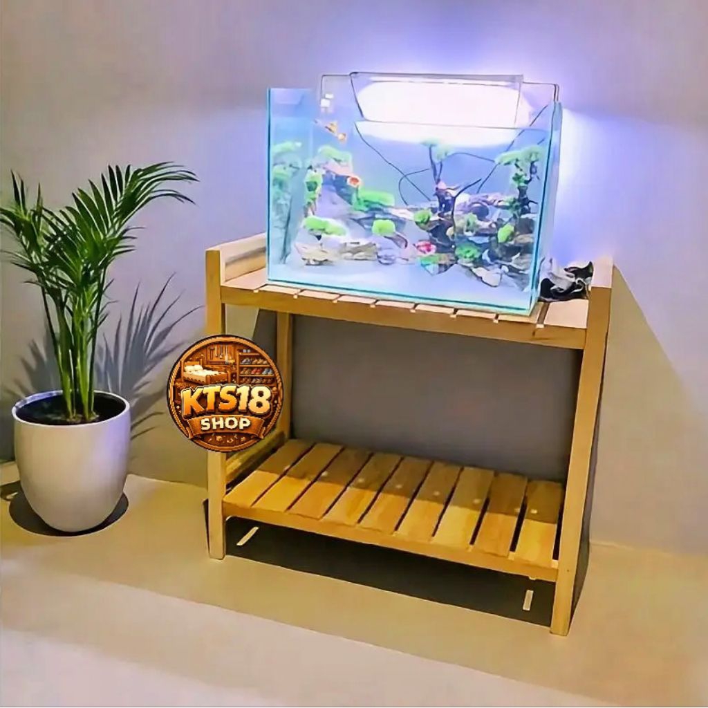 Rak 2 Susun Rak Minimalis Rak Serbaguna Rak Kayu Rak Aquarium rak 2 tingkat Rak Meja Aquarium Rak Se