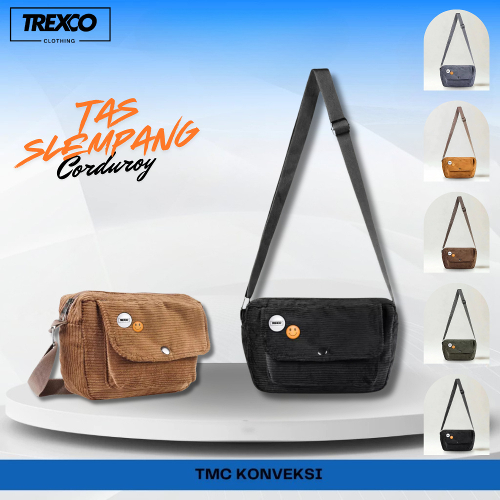Tas Corduroy Selempang Uniseks Pria Wanita Slingbag Korea Aesthetic