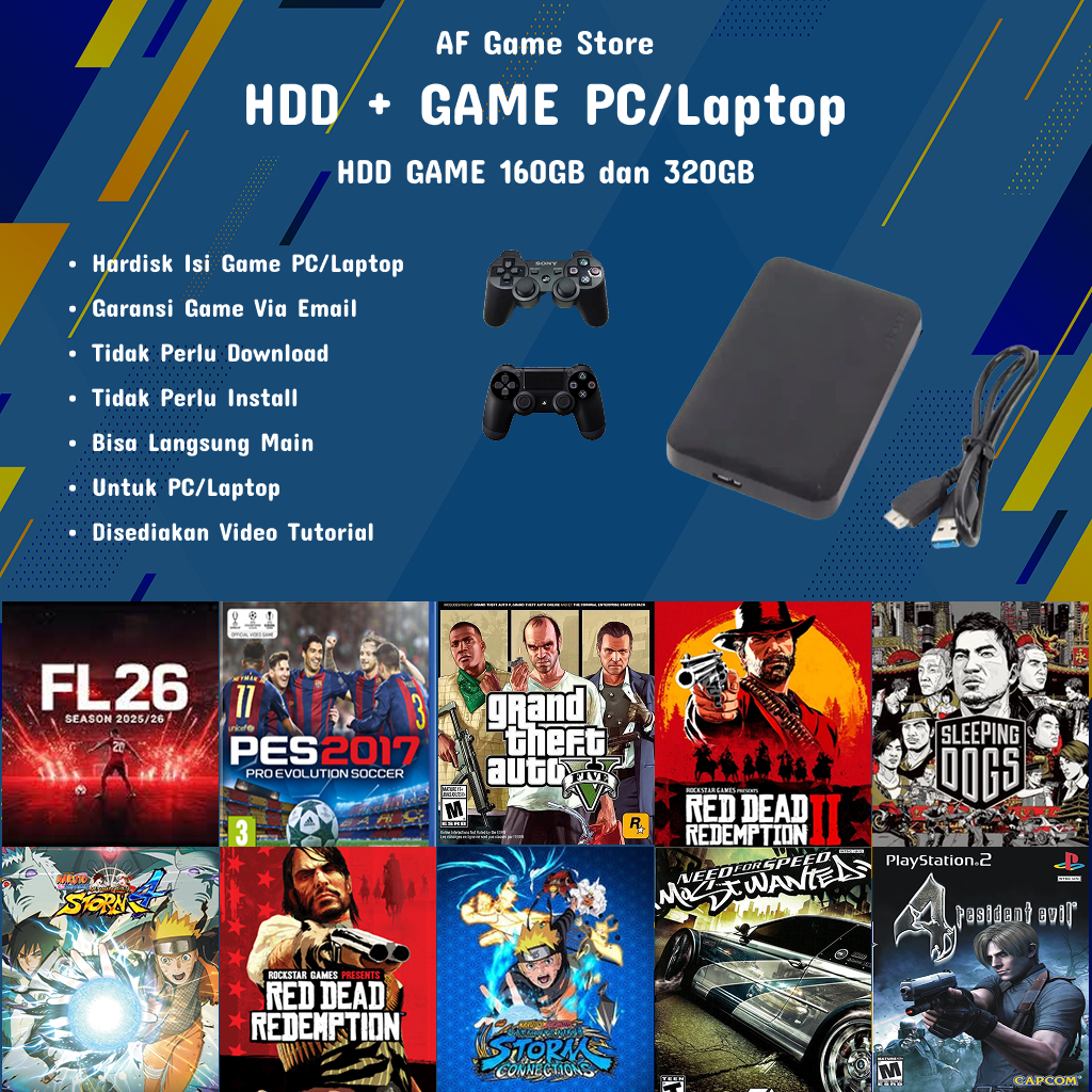 HDD Eksternal 160GB 320GB Full Game PC/Laptop