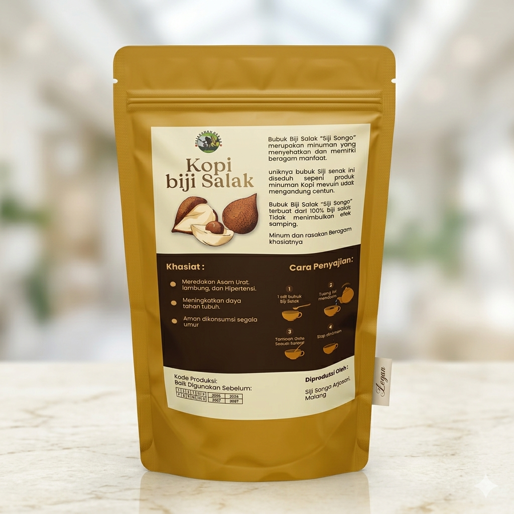 Kopi Herbal BuBuk Biji Salak Asli Non Tanpa Kafein Minuman Jamu Untuk Diabetes Asam Urat Hipertensi
