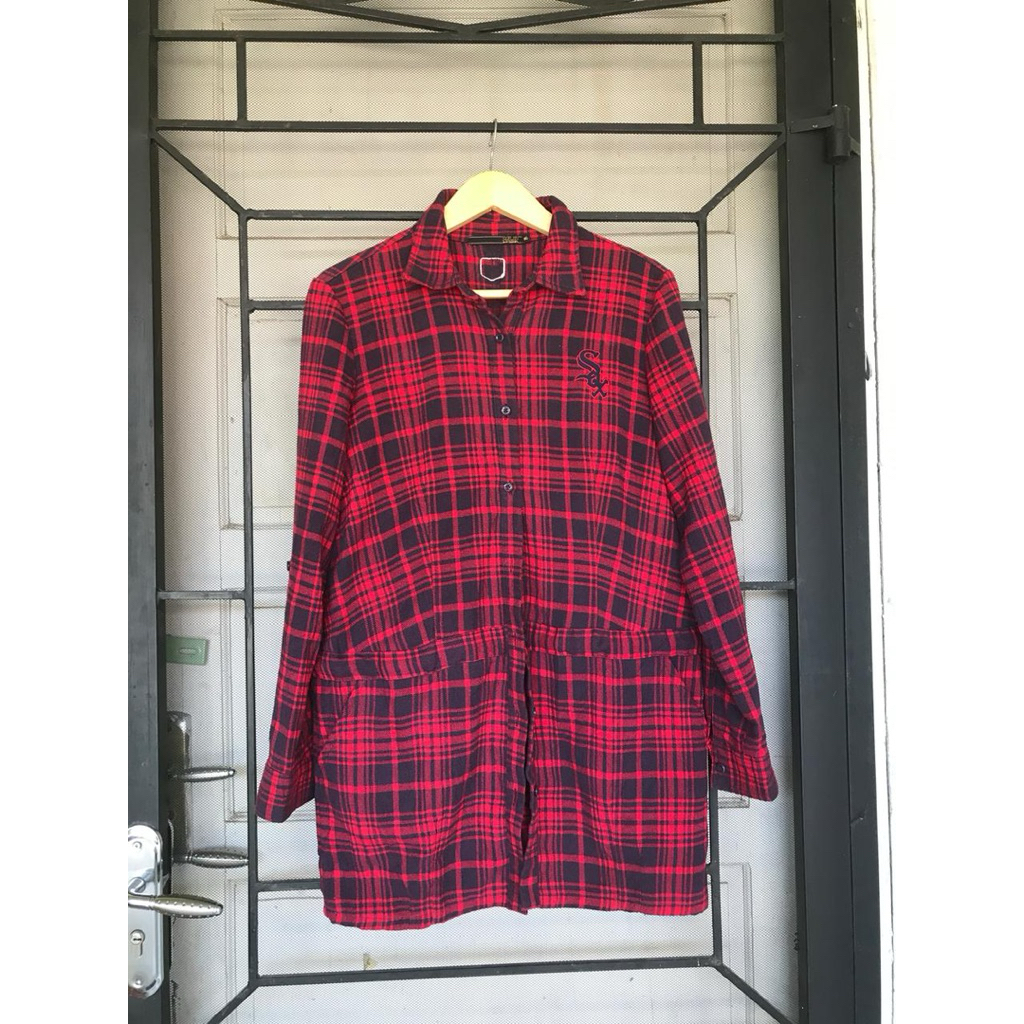 Kemeja Flanel MLB Motif Kotak