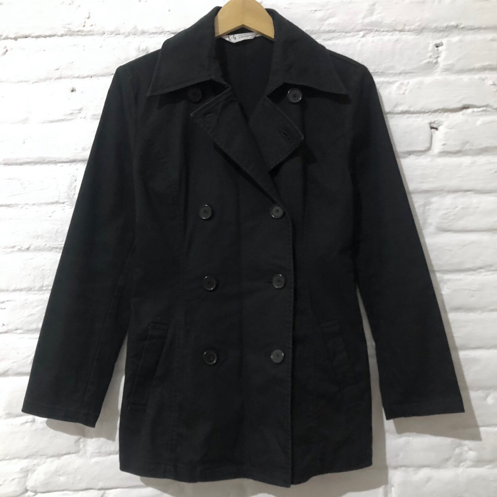 AG Blazer hitam size S LD 90 outer jas lengan panjang katun tebal NO Furing 2 styles dark academia g