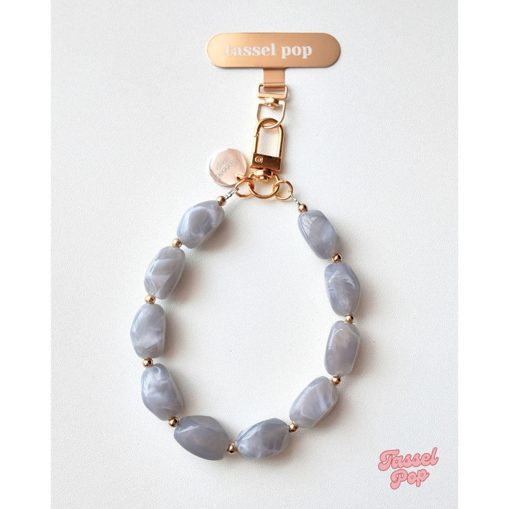 Tassel Pop Signature Phone Charm Bag Charm Strap Phone & Bag Charm Premium Acrylic Stone Gantungan