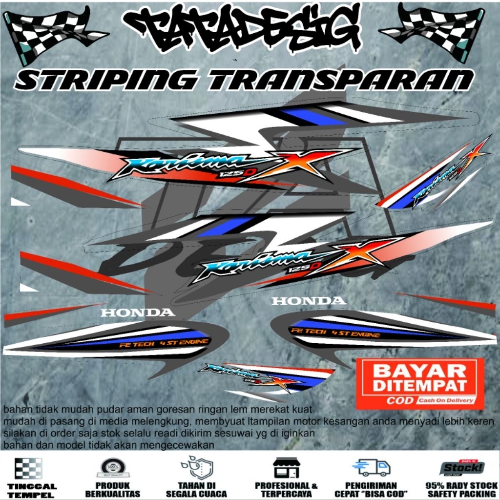 STRIPING TRANSPARAN KARISMA X KARISMA D MODEL VARIASI