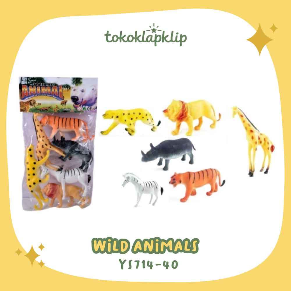 MAINAN ANAK KARET WILD ANIMAL SET ISI 6 | tokoklapklip