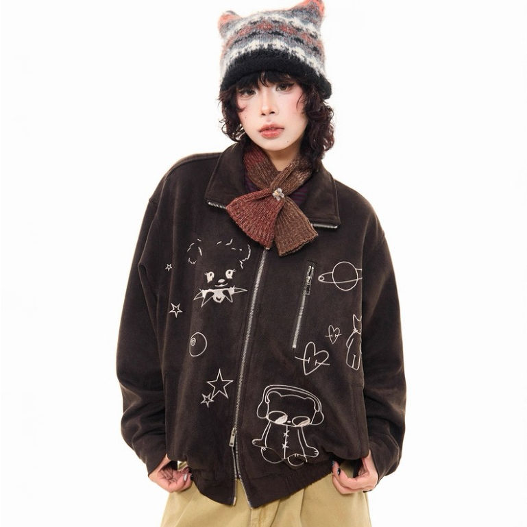 JACKET ASIMETRIS DOUBLE ZIPPER CULTURE BAHAN FLEECE NAPP.WEAR