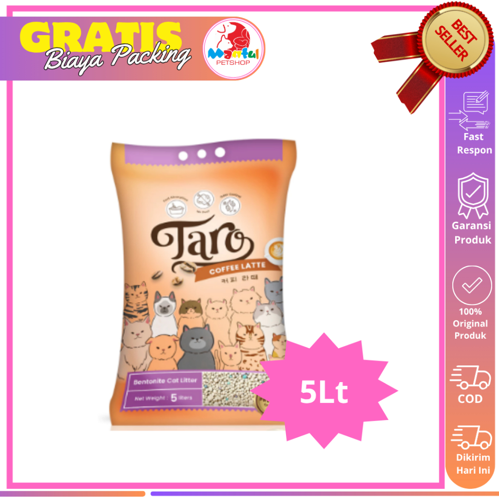 Pasir Kucing WANGI GUMPAL TARO 5 L KOPI LATTE