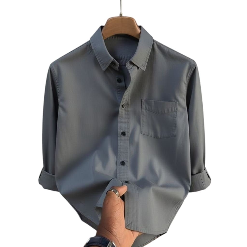 Kemeja abu abu uniqlo kemeja premium kemeja pria lengan panjang slimfit kemeja pria terlaris