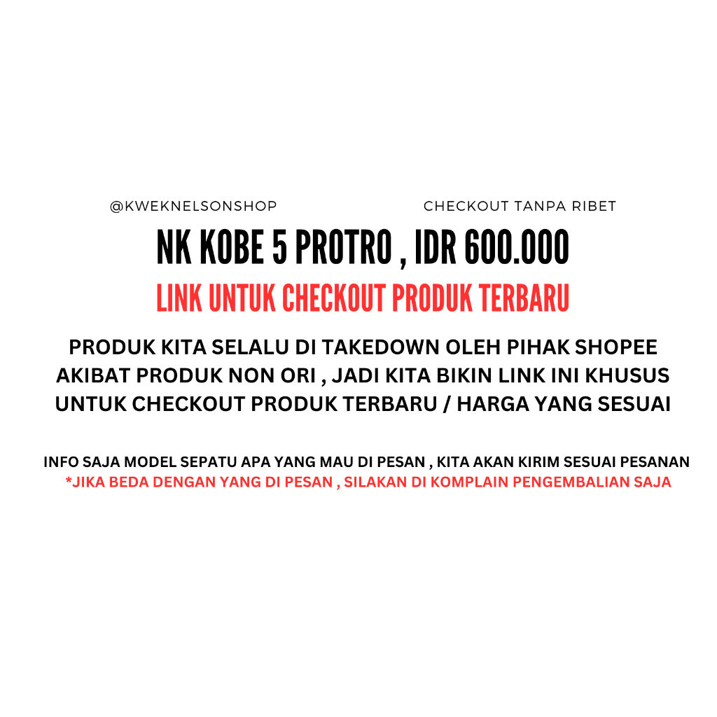 NK KOBE 5 PROTRO LOW SEPATU BASKET PREMIUM ORIGINAL