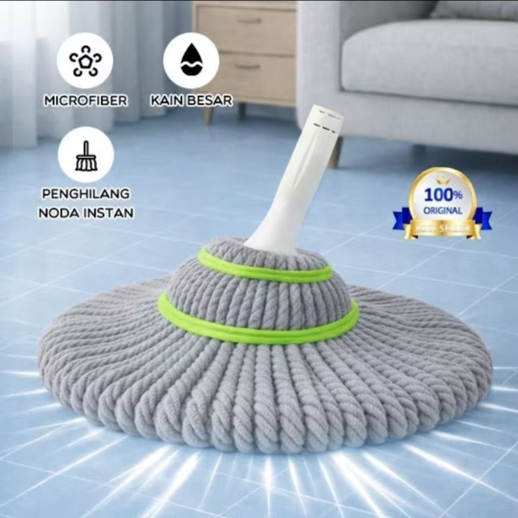 BONBOX PEL LANTAI Refill Alat Pel Putar OTOMATIS BONBOX BCT3802 1 Pcs Bahan Microfiber Twist Mop Pem