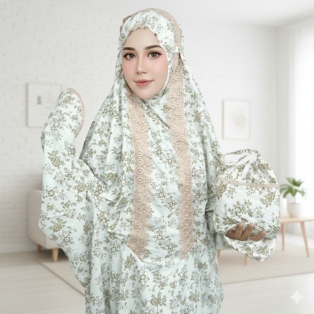 mukena lajuran dewasa katun foil