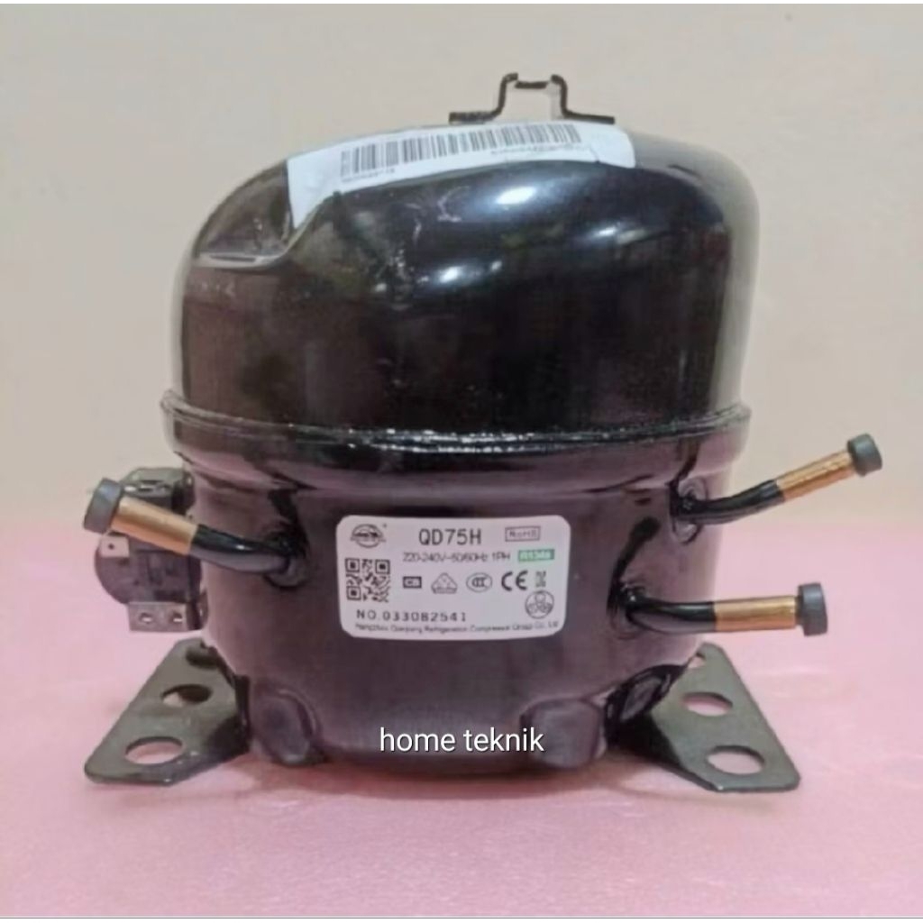 Kompresor kulkas 2pintu 1/5 QD75H  R134a original Baru