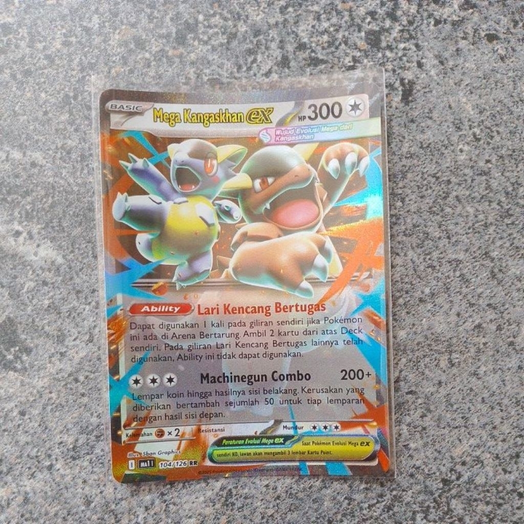 Kartu Card Pokemon Indonesia TCG Mega Kangaskhan ex 104/126 RR MA1 Evolusi Mega