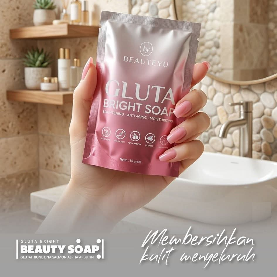 Gluta Bright Beauty Soap - Sabun Kecantikan Untuk Mencerahkan dan Melembabkan Kulit Kering, Terbuat 