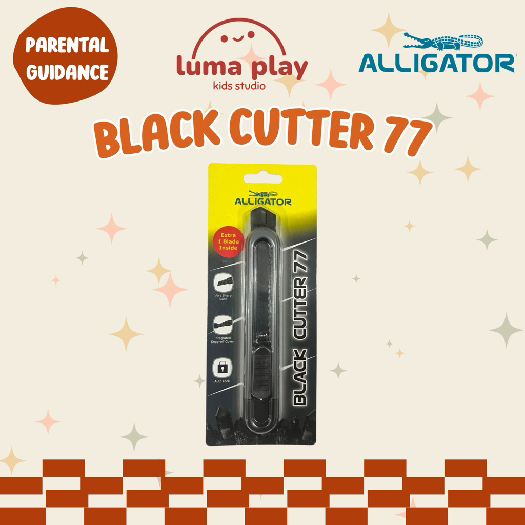 LUMAPLAY - Alligator Black Cutter 77 | Alligator Cutter 77 Hitam | Alligator Pisau Serbaguna | Allig