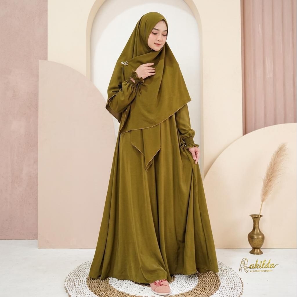 ABAYA QAYLA Terbaru Set Hijab Segi Empat Syar'i UK 130x130 Bahan Wolfis LUXURY GRADE A