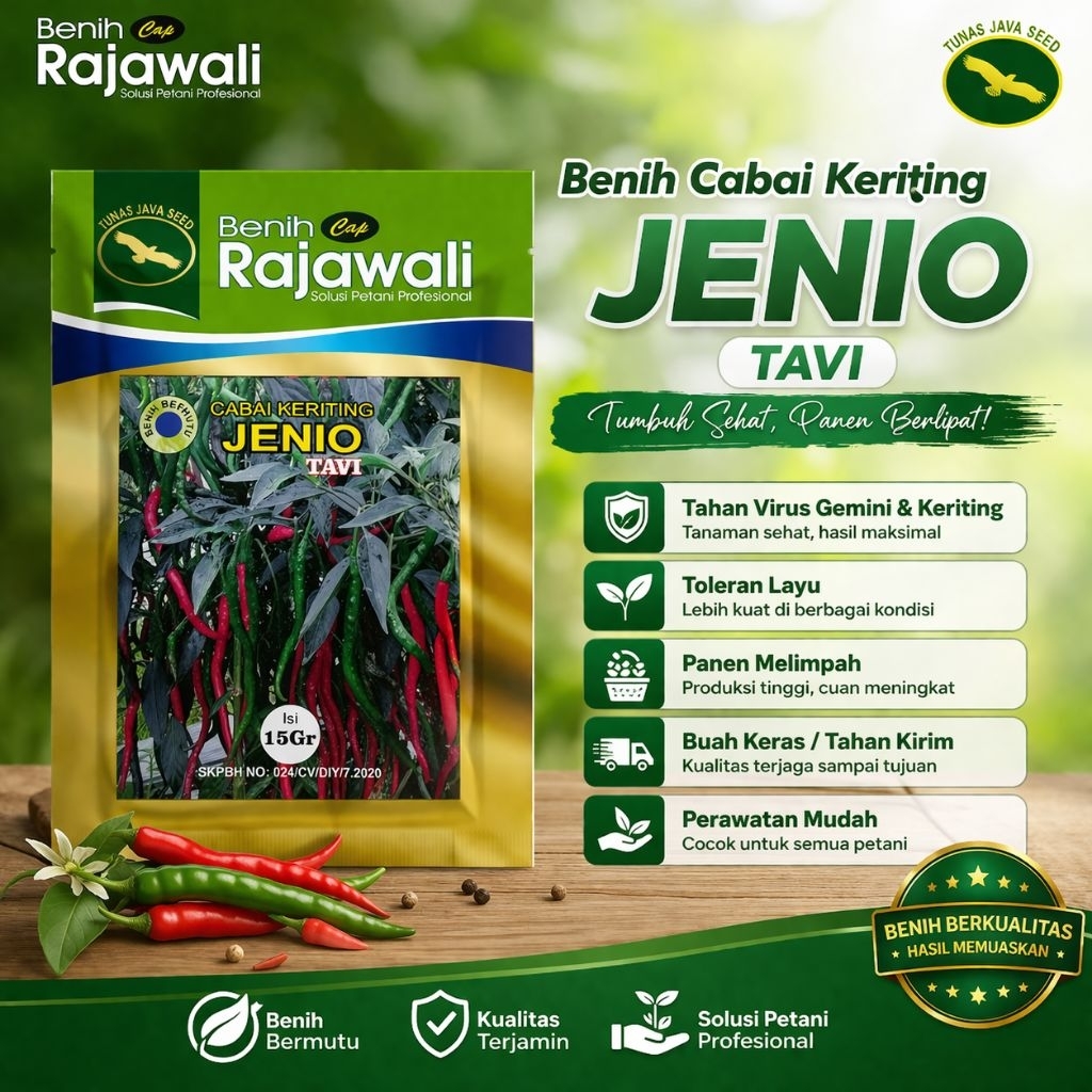 Benih cabai keriting merah CMK tahan virus tahan layu JENIO 15 gram