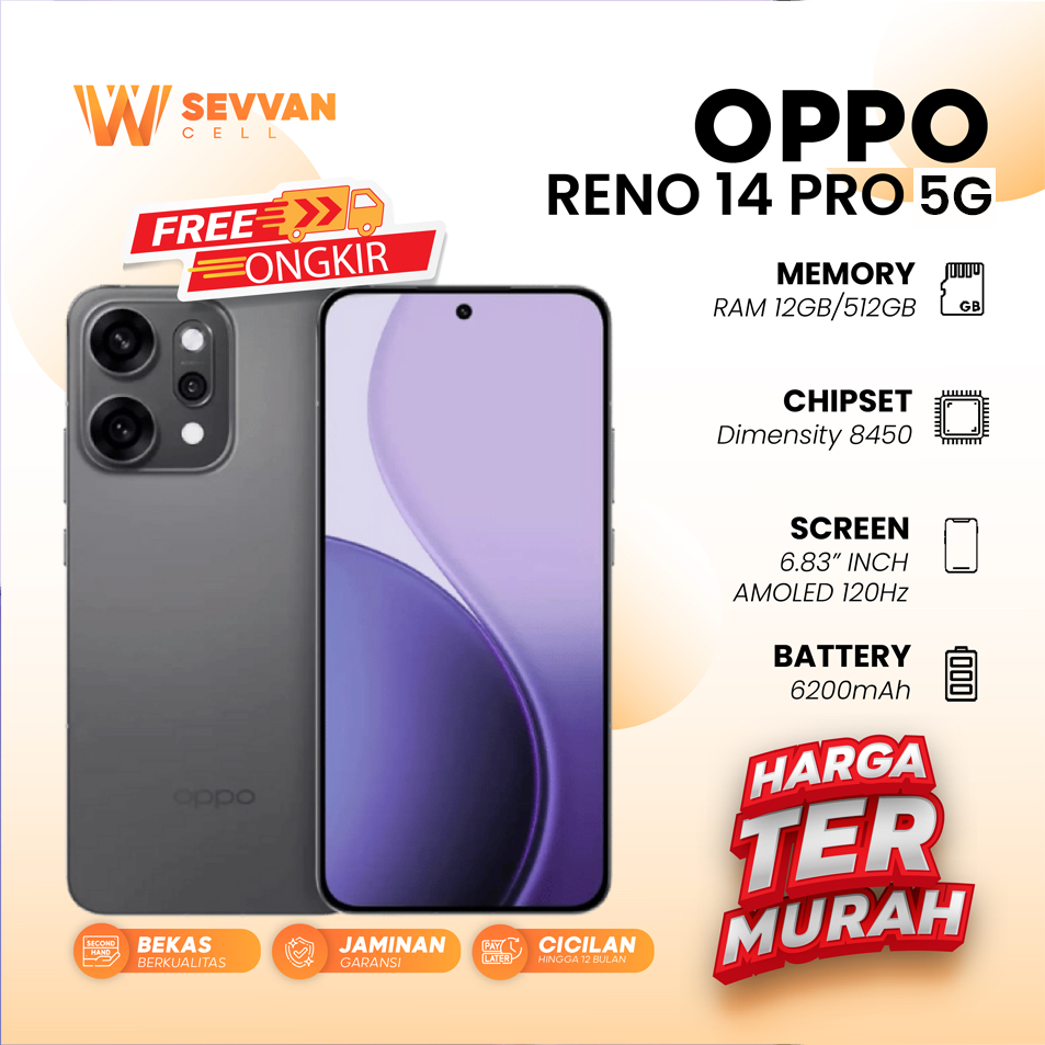 Handphone Oppo Reno 14 Pro 5G Ram12 512 GB