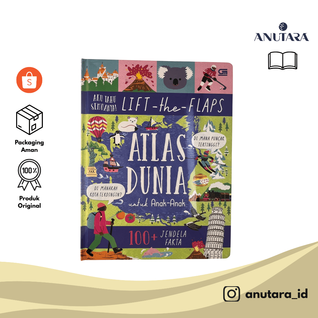 [AKU TAHU SEMUANYA: LIFT-THE-FLAPS: ATLAS DUNIA UNTUK ANAK-ANAK] Ensiklopedia Anak | Atlas Anak | Bu