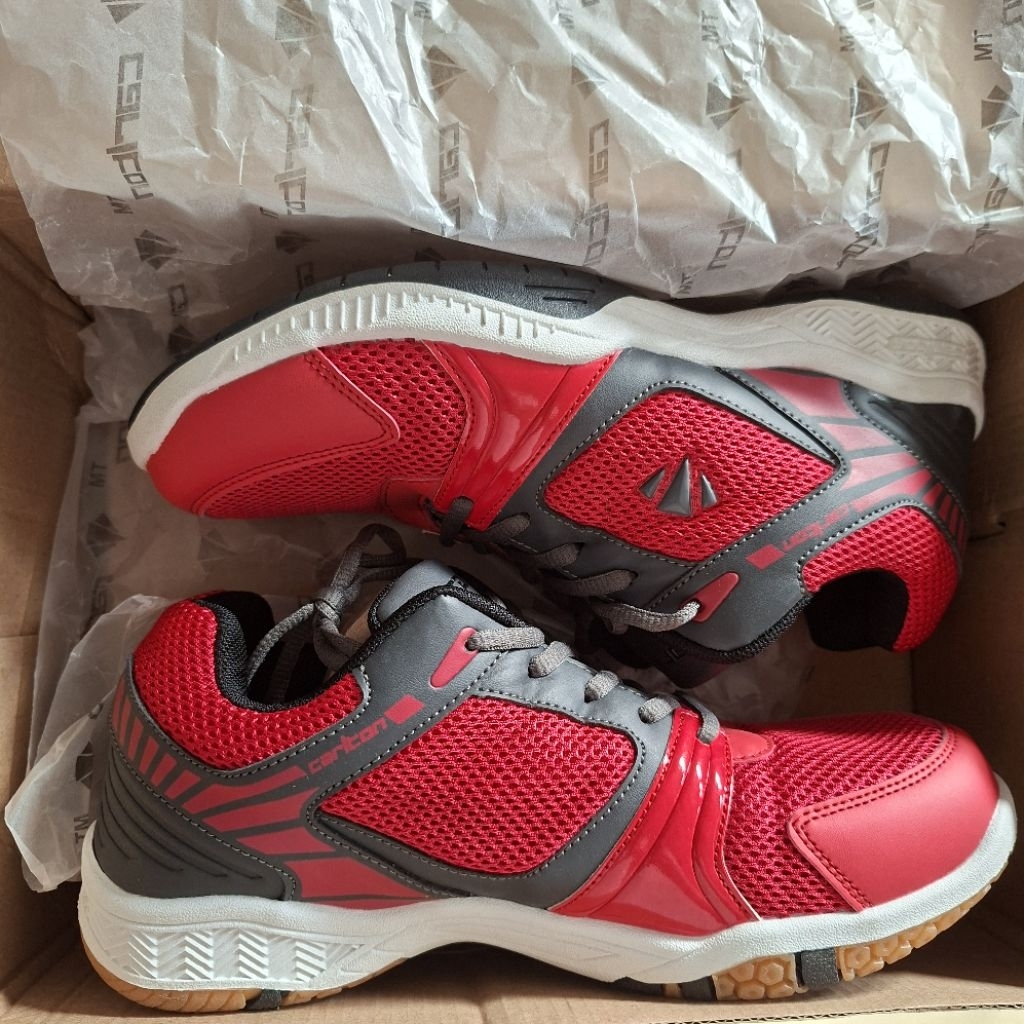 Sepatu Badminton Carlton Merah Badminton Shoes Carlton Red