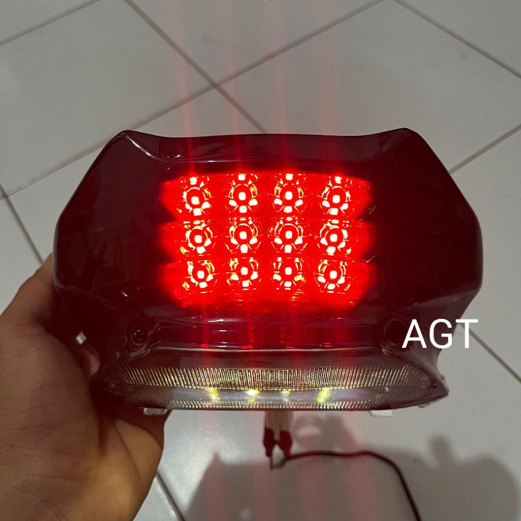 Stoplamp LED Costum Pnp Mio Sporty & Mio Smile / Stoplamp Led Nyala Merah Putih Costum Standar Mio S