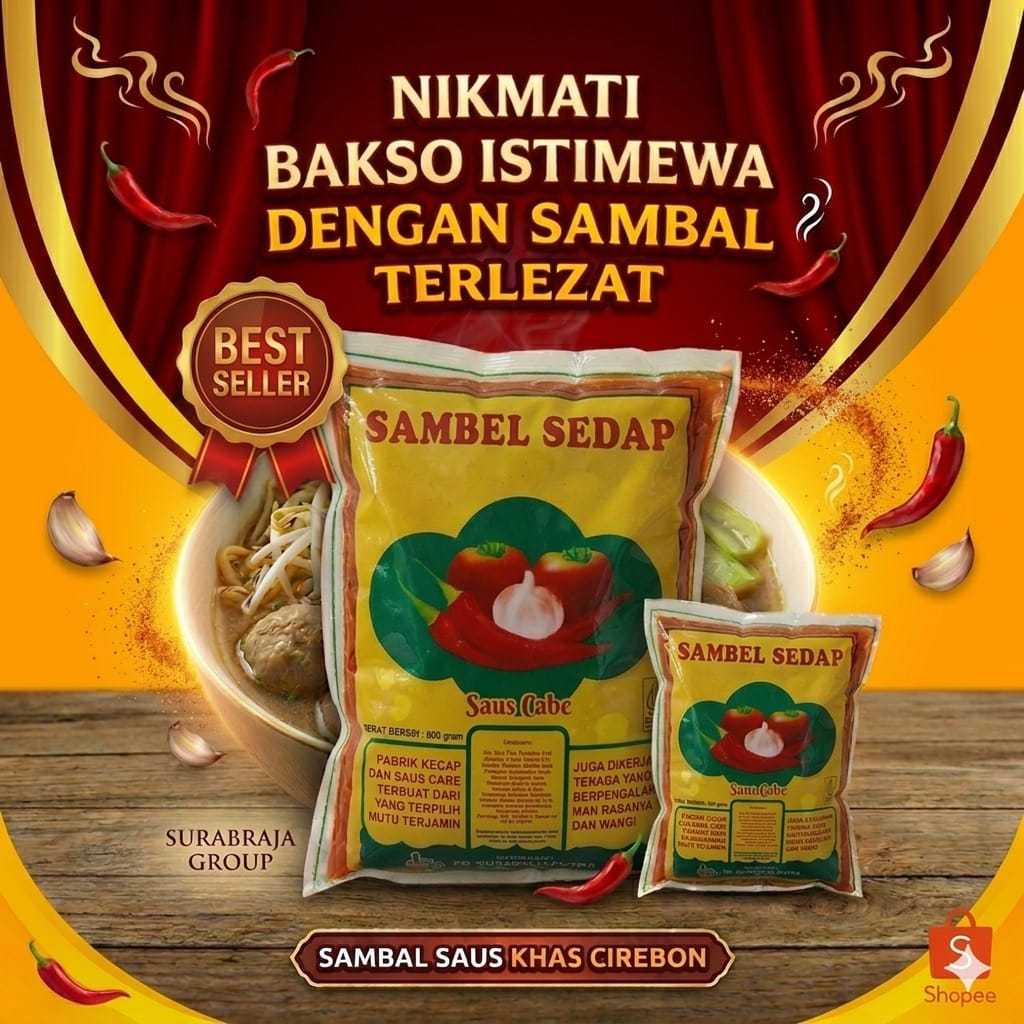 Saos Sambal Sedap Surabraja 600g Saos Bantal Khas Cirebon