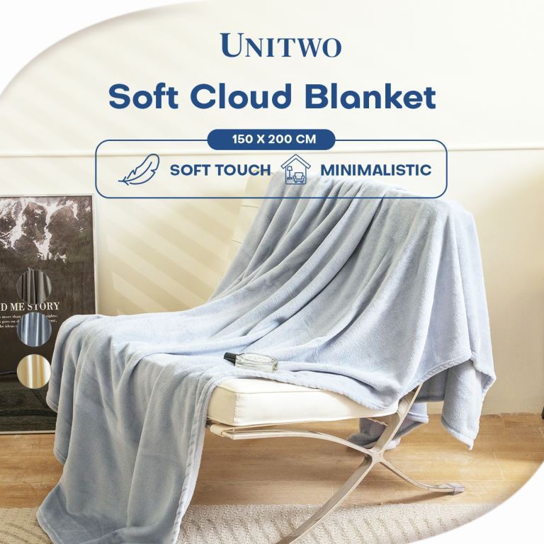 UNITWO [BLANKET ONLY] Soft Cloud Blanket – Selimut Bulu Halus, Minmalis. Lembut, Ringan, dan Nyaman