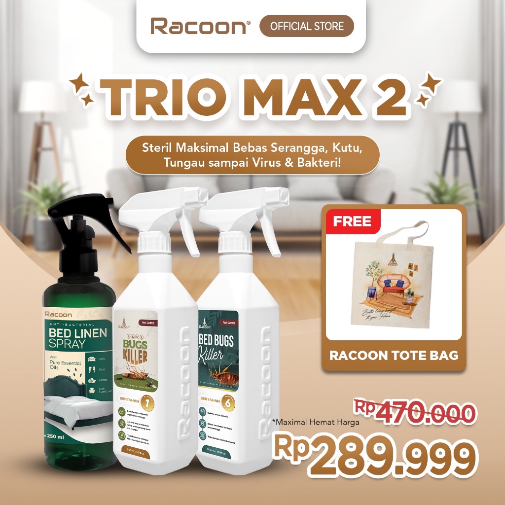 RACOON Best Pest Free 2 Bundling Anti Semut, Kecoa, Kutu Kasur & Tungau