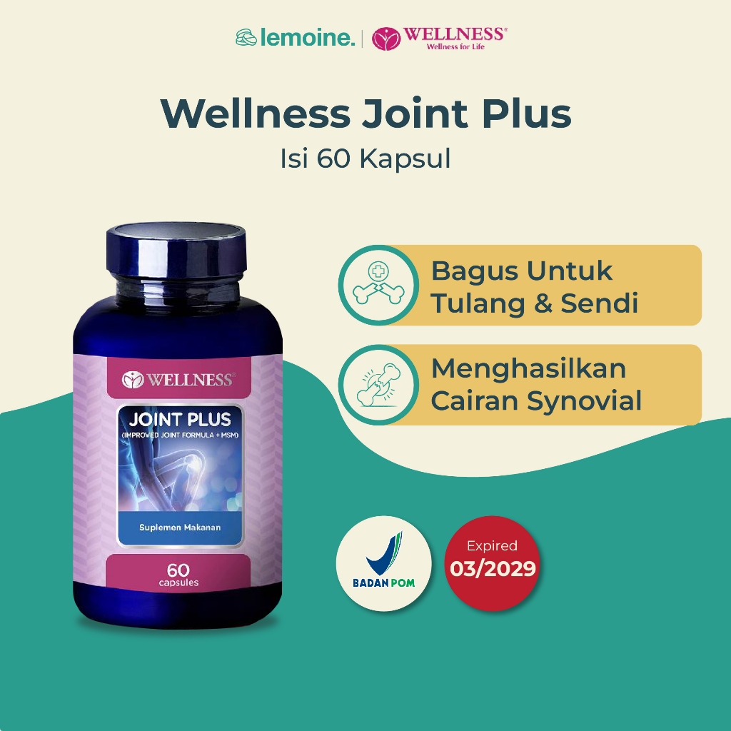 Wellness Joint Plus Improved Joint Formula 60 Kapsul By Lemoine - Suplemen Kesehatan Persendian