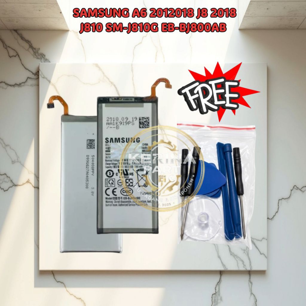 BATERAI SAMSUNG A6 2012018 J8 2018 J810 SM-J810G EB-BJ800ABE BATTERY