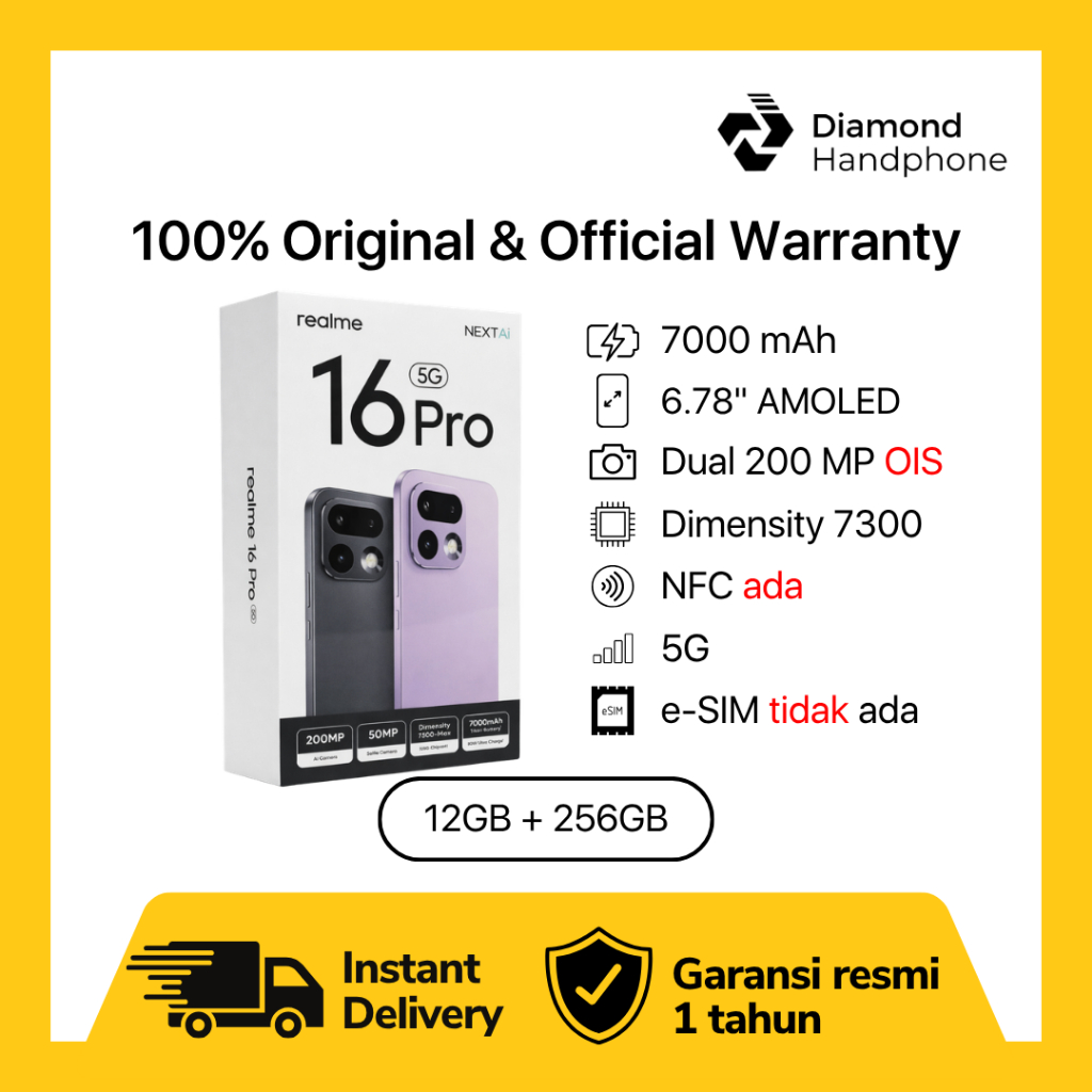 Realme 16 Pro 5G 12/256 12/256GB 12GB 256GB Garansi Resmi
