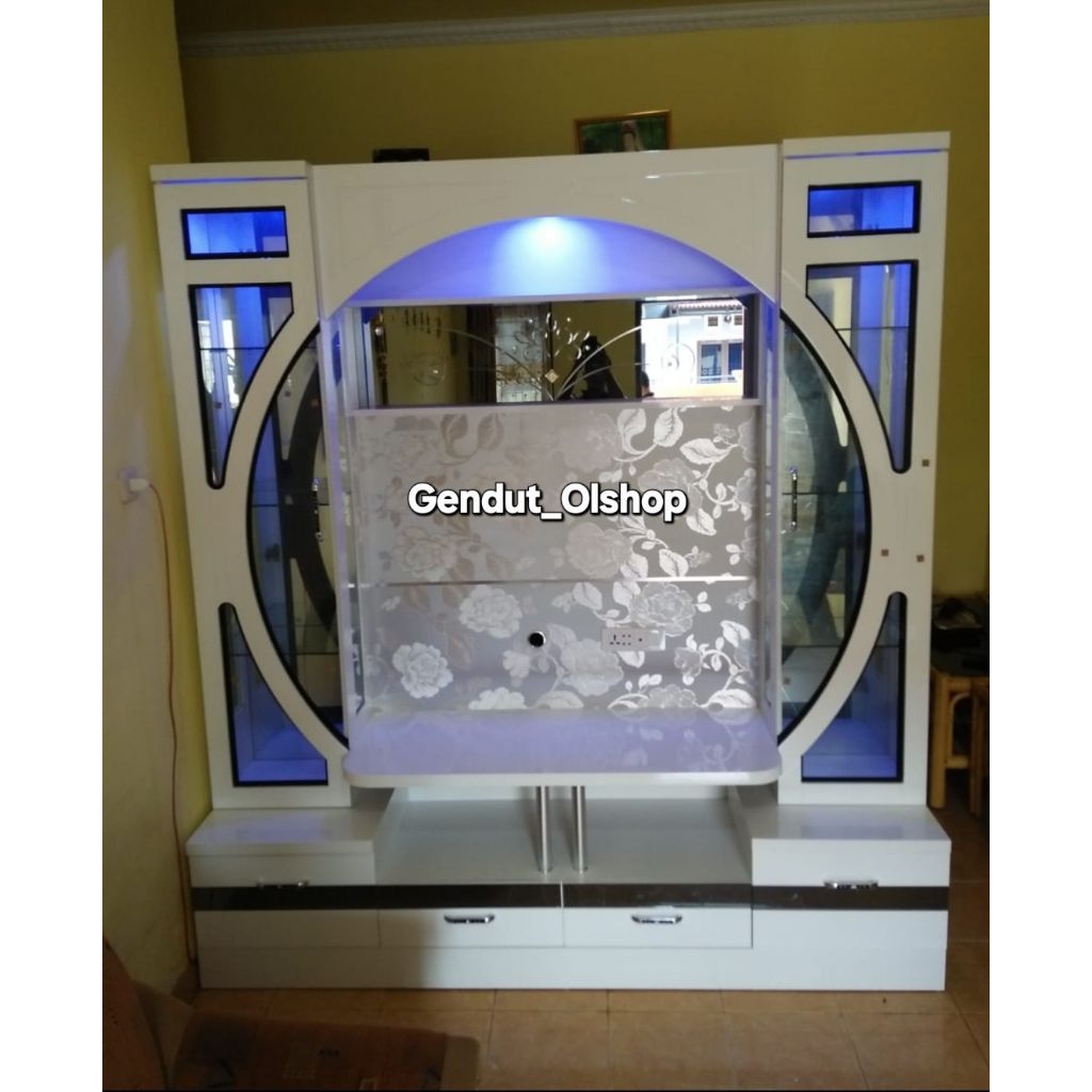 (Khusus Wilayah Kota Palembang)Lemari Buffet TV, Lemari Hias TV, Lemari Siantanio, Lemari Penyekat R