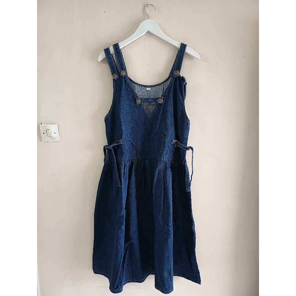 Midi Overall Dress Jeans second Perempuan