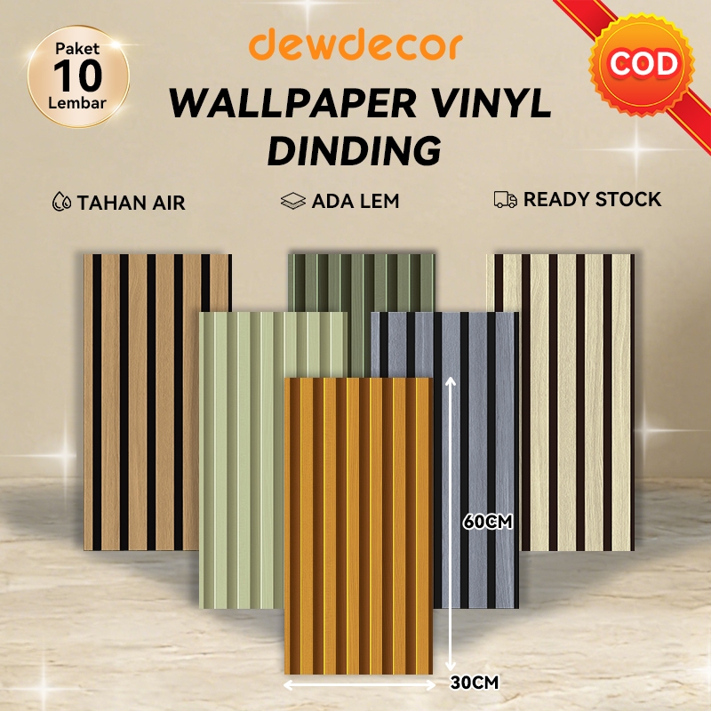 [30cm x 60cm] Dewdecor WPC Wallpaper Dinding Vinyl Marble PAKET 10 Lembar Stiker Keramik Marbel Gran