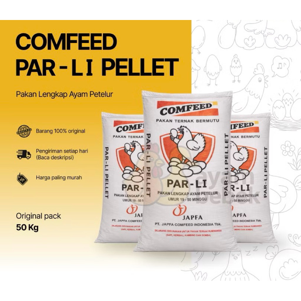 1 SAK 50 Kg Comfeed PAR L1 Pelet - Pakan Lengkap Ayam Petelur Umur 19–50 Minggu | Old Farm