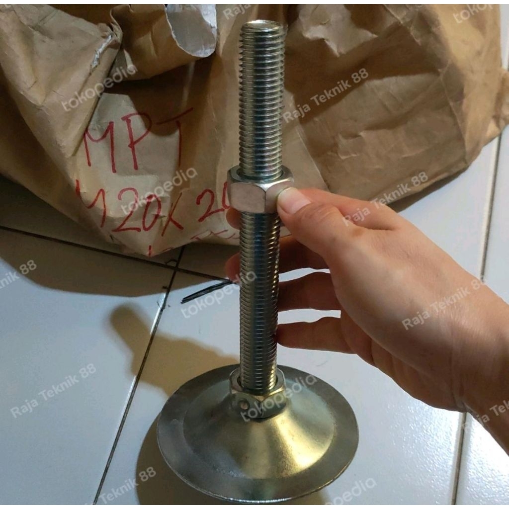 kaki meja m20x350 mm Kualitas Bagus Galvanis / foot adjuster m20x350 kaki 20x35cm / kaki meja m20 x 