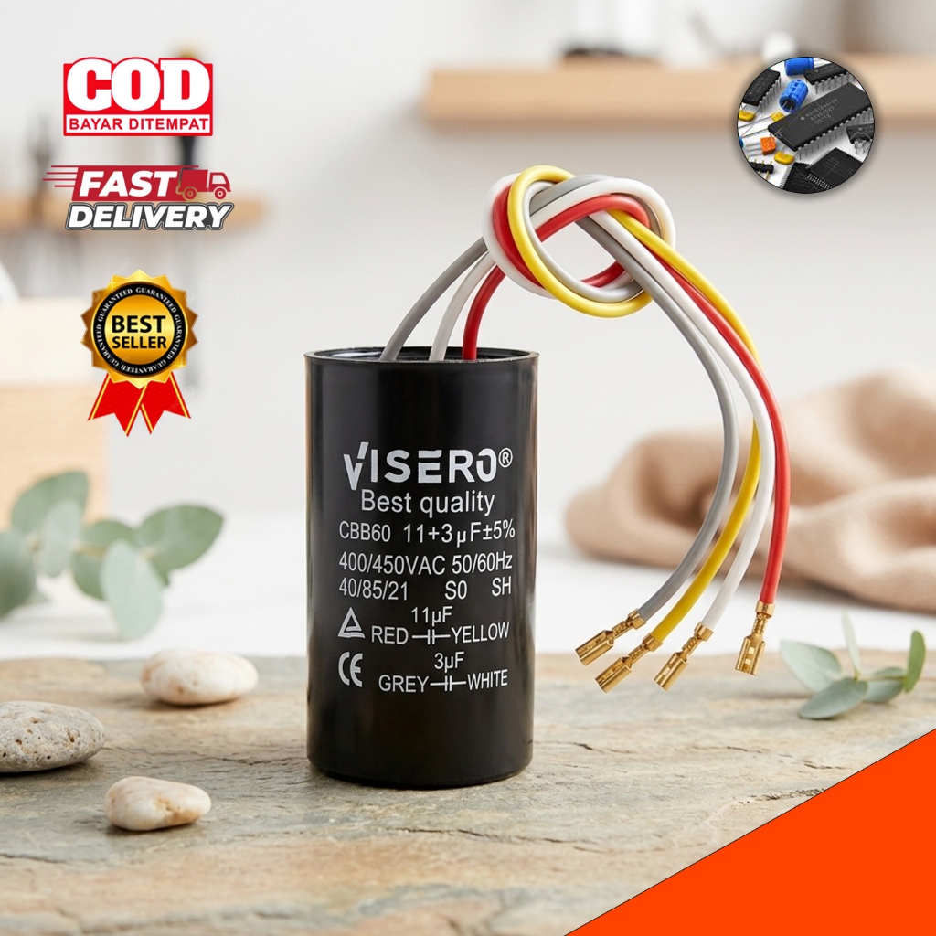 KAPASITOR MIKRO MESIN CUCI 11+3UF CAPASITOR DOBEL 11+3 MIKRO