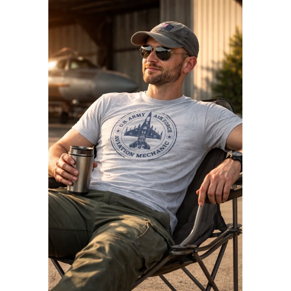Kaos US ARMY T Shirt Military Design "US ARMY AVIATION MECHANIC"