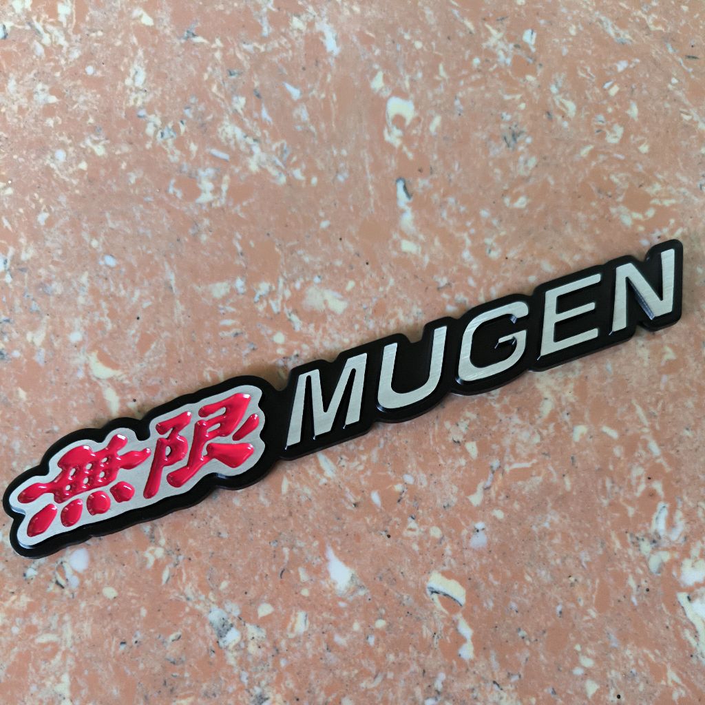 emblem stiker mobil Honda MUGEN plat besi merah hitam brv hrv jazz mobilio brio crv tempel