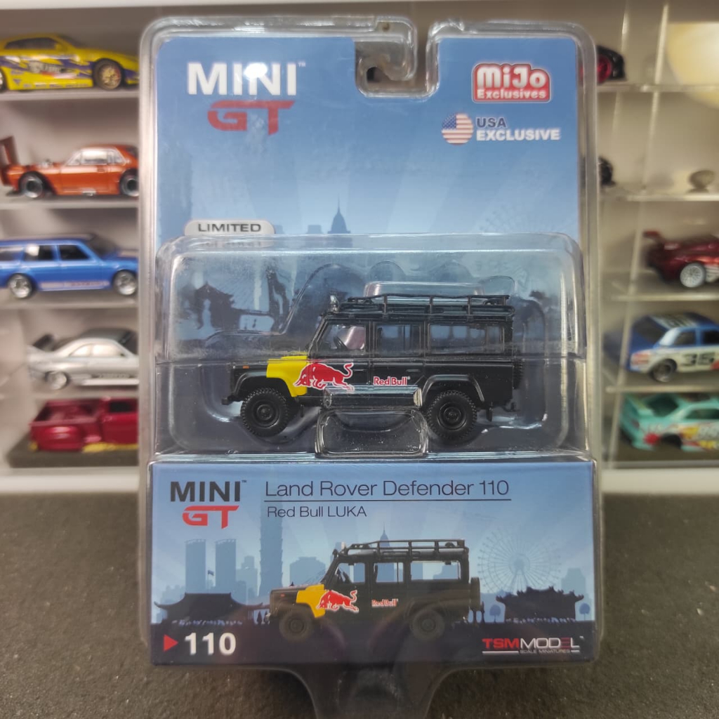 Mini GT 110 Land Rover Defender 110 Red Bull LUKA Blister Packaging