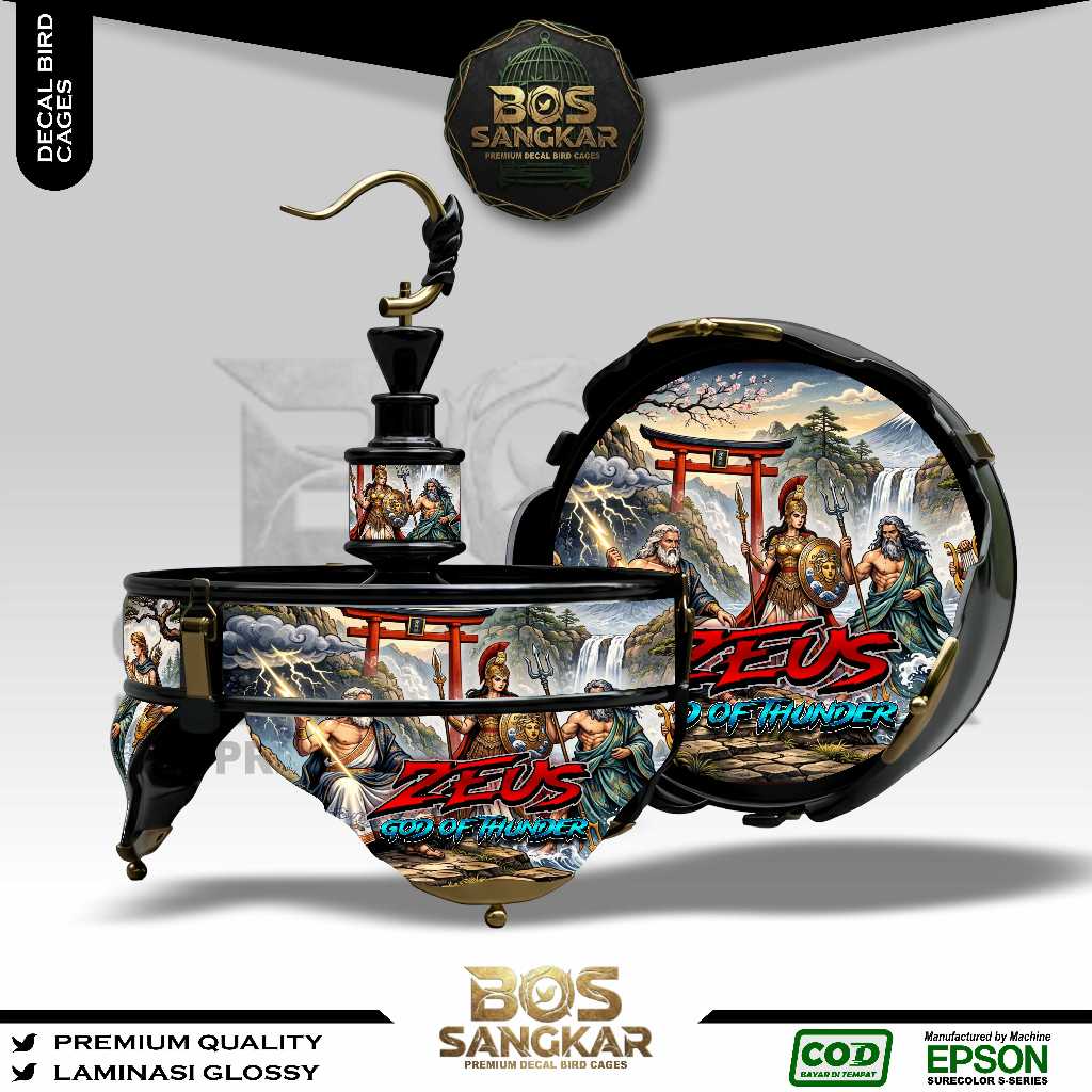 STIKER DECAL SANGKAR BURUNG BUNDAR LINGKARAN LOVE BIRD HELOPET BATMAN CUSTOM ZEUS BS31