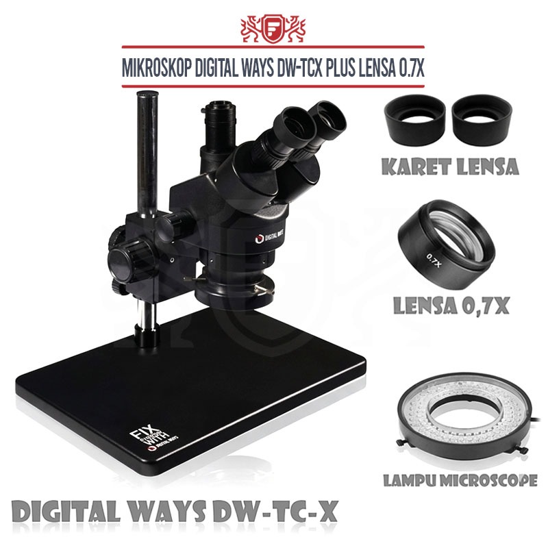Mikroskop Trinokuler Digital Ways TCX Plus Lensa 0.7x