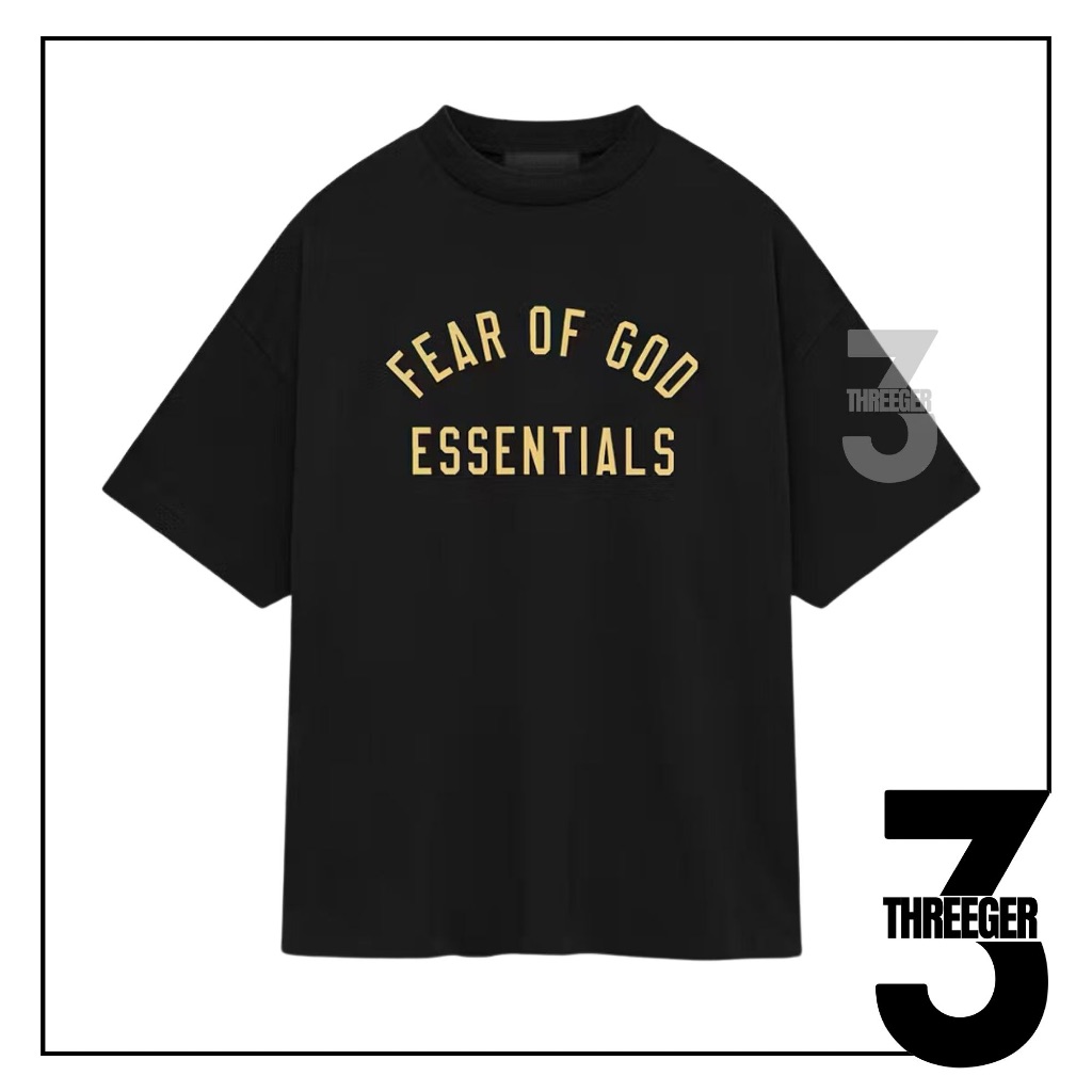 Essentials Fear Of God Jersey Crewneck Tee Black Original Authentic