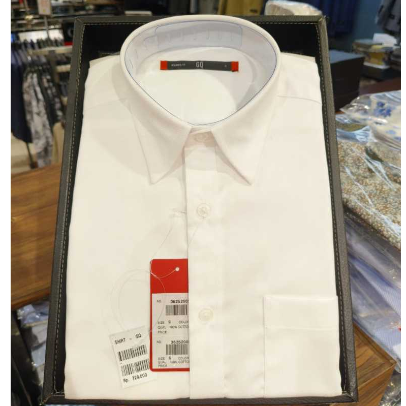 KEMEJA GQ ( GOOD QUALITY ) 36252005/01 REGULER FIT KATUN 100% SUPER LICIN TEKSTUR SERONG LENGAN PEND