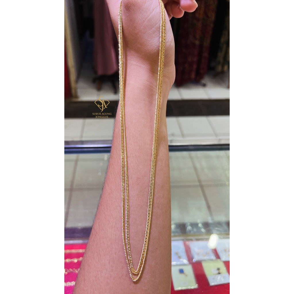 Kalung holo gepeng 8k gold