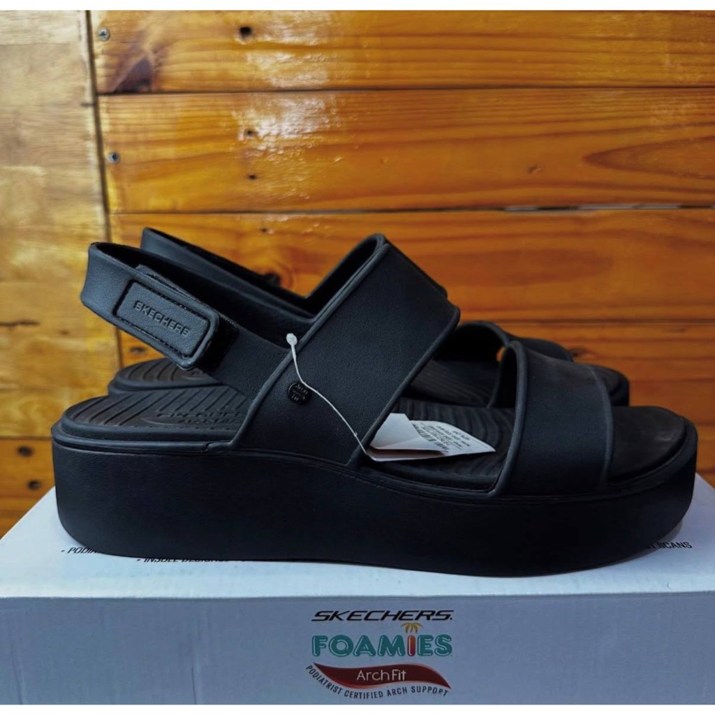 ONLY SIZE 40 SENDAL SKECHERS WANITA SKECHERS ARCH FIT UP BEAT SUNRISE 111257 FULLBLACK COD ORIGINAL 