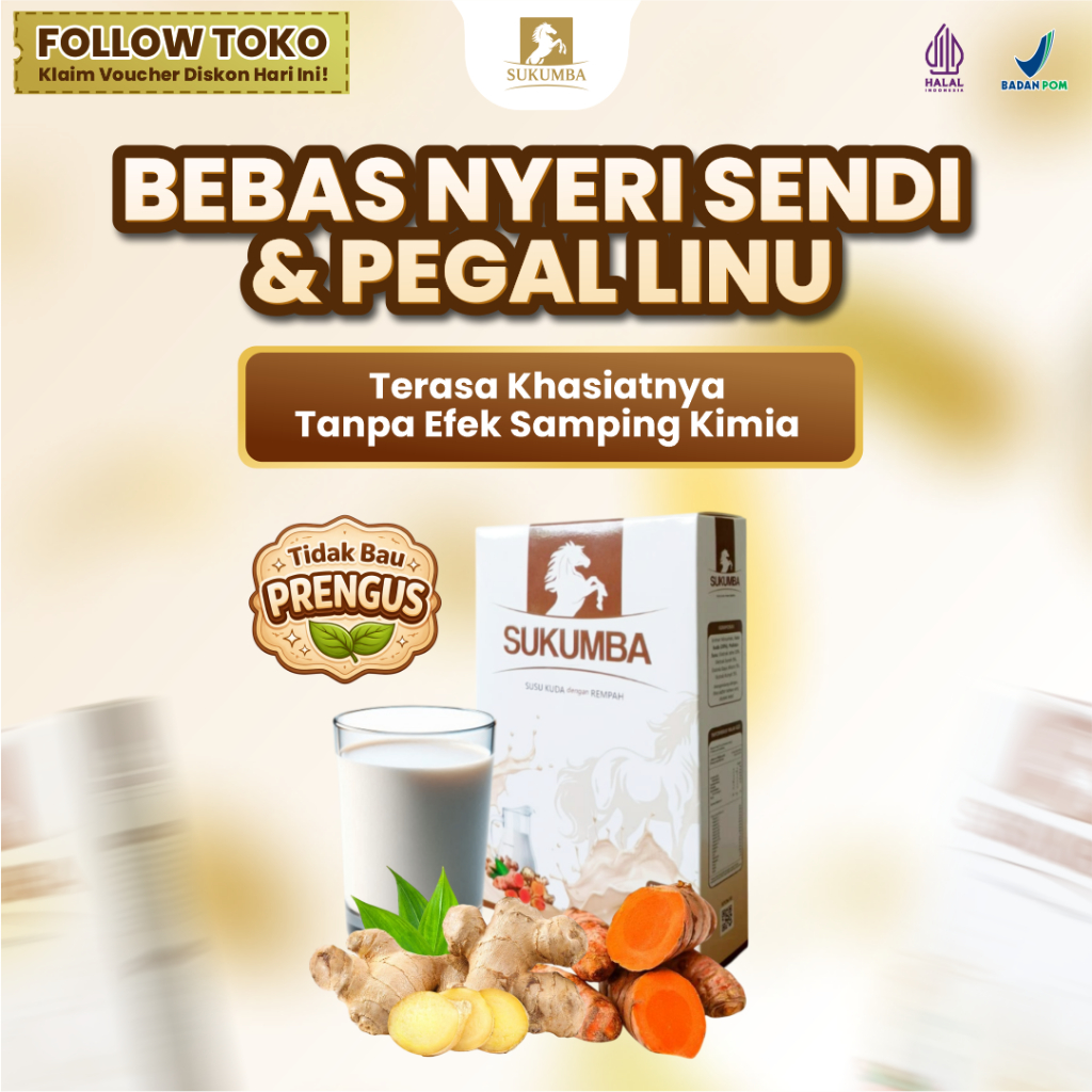 SUKUMBA Susu Kuda Liar Rempah Sudah BPOM - Atasi Nyeri Lutut & Sendi Bengkak, Asam Urat - 5X Lebih E