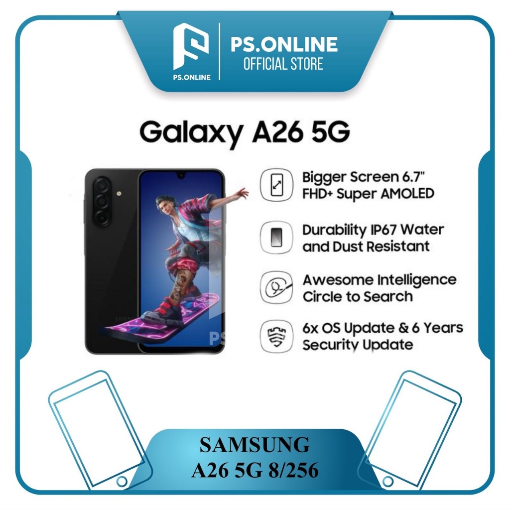 Samsung Galaxy A26 5G - RAM 8GB, 256GB, Baterai 5000mAh, 5G