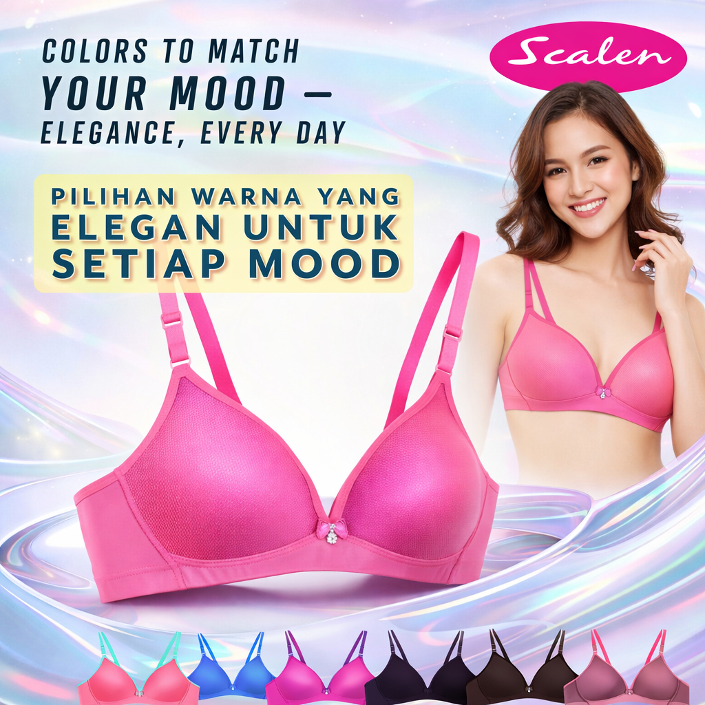 SCALEN | Size  32A-38A | Bra Tanpa Kawat SCALEN 1209 | Busa Sedang