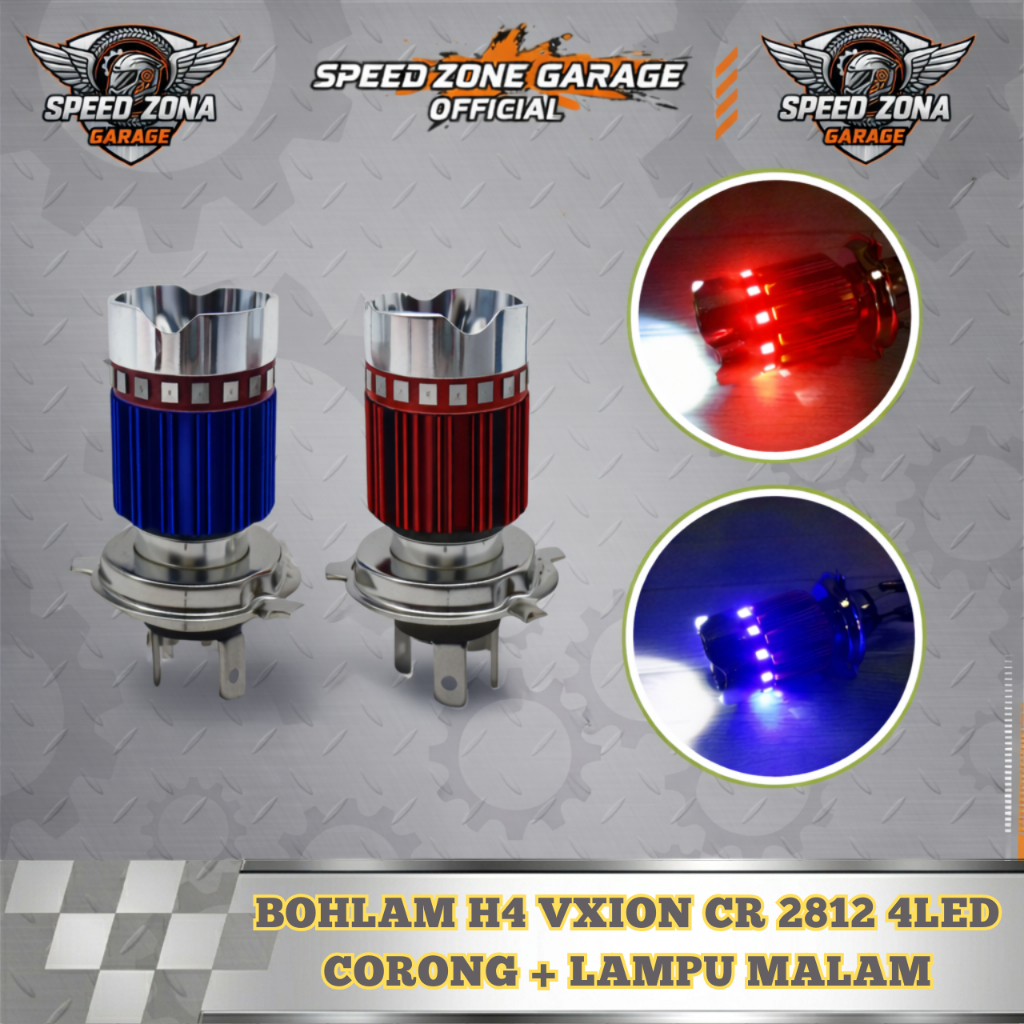 BOHLAM H4 VXION CR 2812 4LED CORONG + LAMPU MALAM